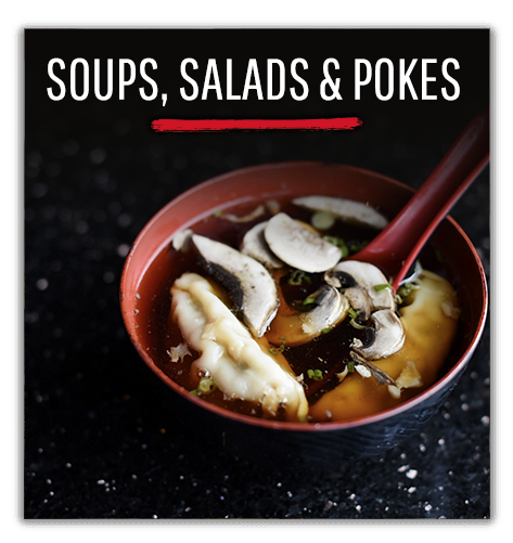 wasabi menu section soups salads pokes